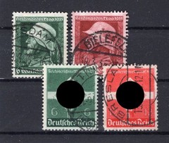 DR-3 Reich 569/70+571/72 Mint Stamped 1933-1945 Germany