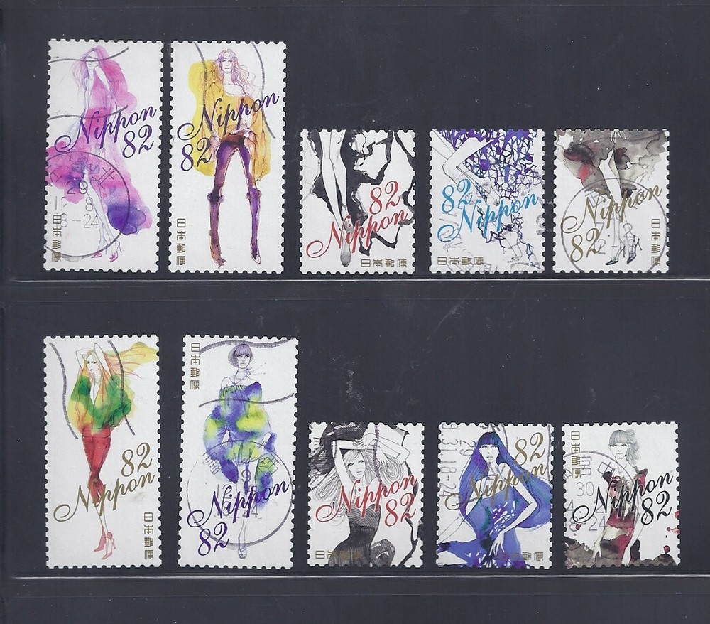 Japan 2017 Greetings Fashion 82Y Complete Used Set of 10 Sc# 4139 a-j