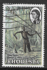 RHODESIA SCOTT 205 USED VF – 1965 2/6p MULTI-COLOR ISSUE