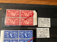 GB stamp error flaw mint block collection KGVI QE *a510