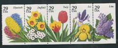 Scott #2760/4…29 Cent..Garden Flowers… Booklet Pane of 5