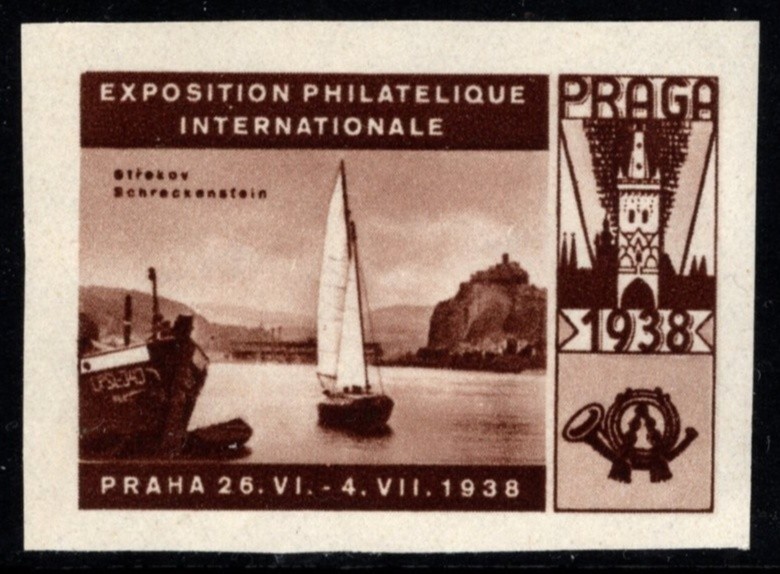 1938 Czechoslovakia Poster Stamp International Philatelic Exhibition Prague