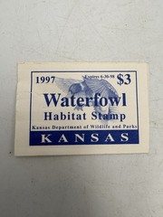 Kansas 1997 State Duck Stamp Mallard Blue Peel And Stick Stamp