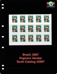 $15.00 Scott Value – 2007 BRAZIL Popcorn Vendor definitives CV MNH NH UMM