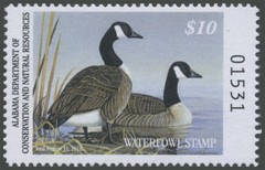 2017 Alabama State Duck Stamp Mint Never Hinged. Original Gum.