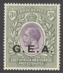 SG 67 Tanganyika 1921. G.E.A. 3r violet & green. A fine fresh mounted mint…