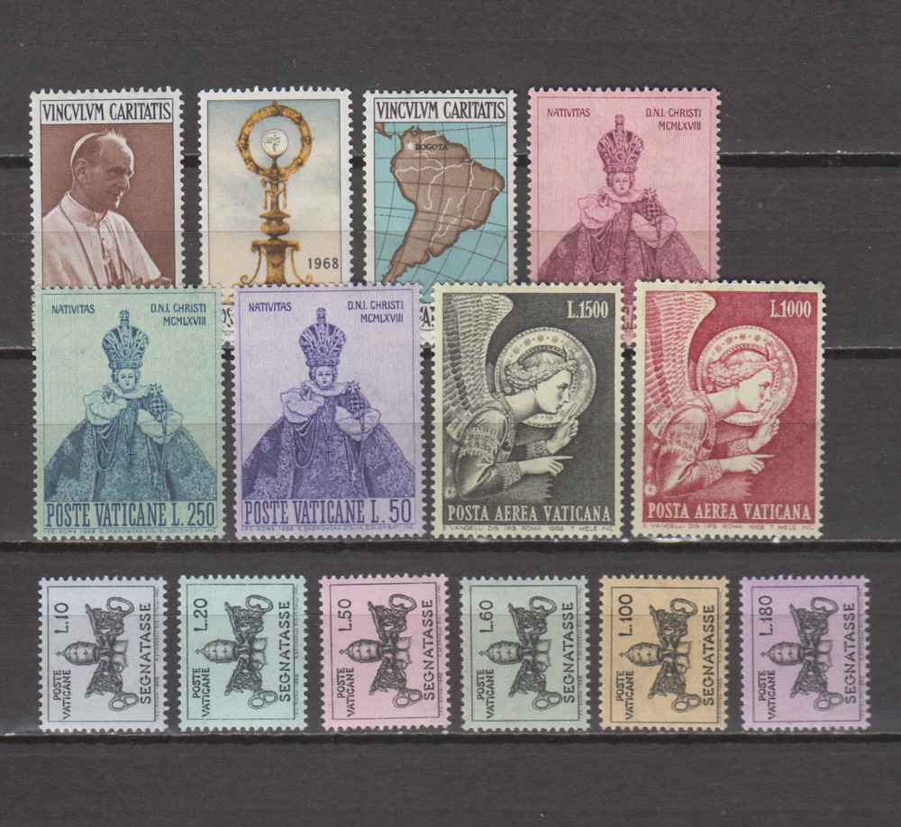 VATICAN 1968 COMPLETE YEAR SET MINT NEVER HINGED MNH (SEE PICTURE)