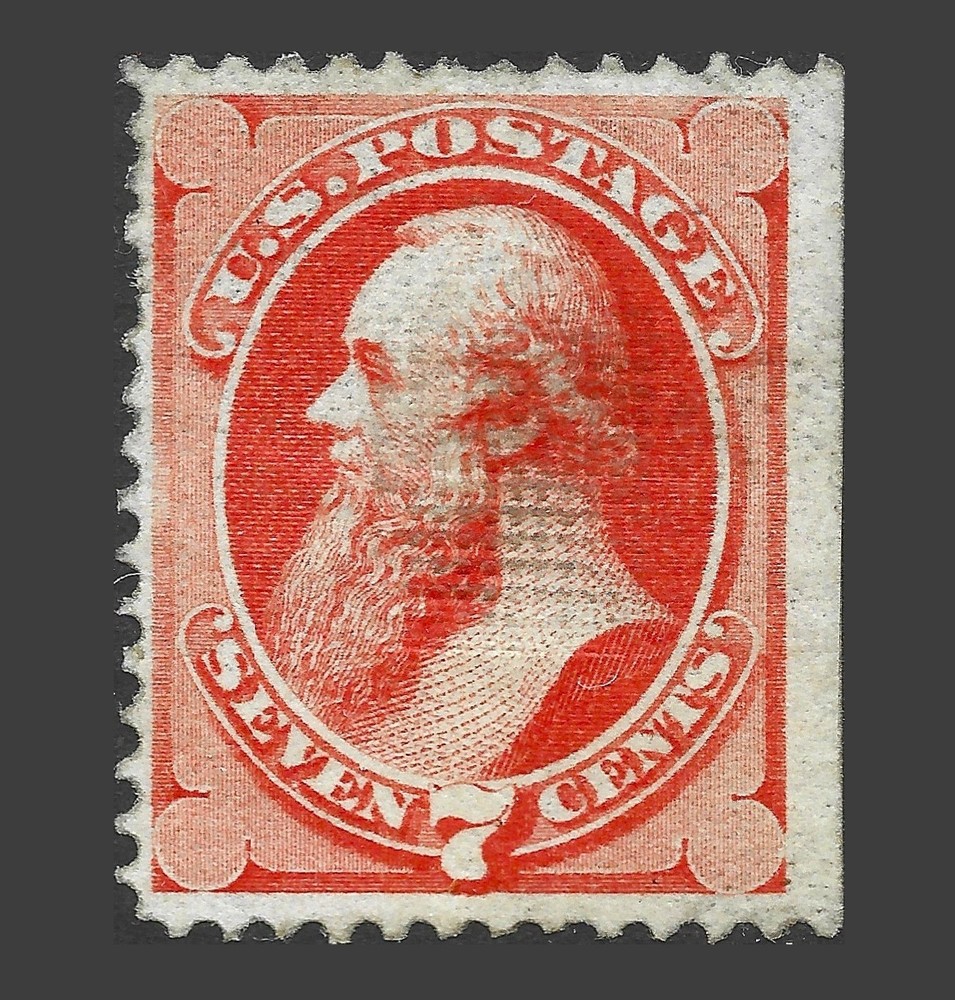 #138A Vermilion. Mint Original Gum. Strong “I” Grill. Rare, Scott $6,500.