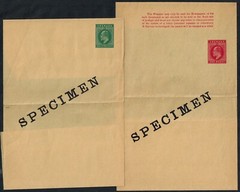 Grenada KE VII Postal Stationery 1/2d & 1d Wrappers w/SPECIMEN OVPT Mint GEM