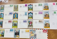 1950 YEAR SET 15 Fluegel FDCs Multi-color cachets. 987-997 , U532-4, UC18.