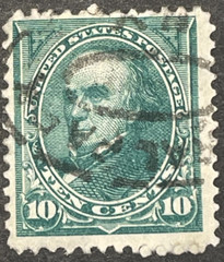 1895 US Webster Scott #273 Used, 10¢ all perfs intact