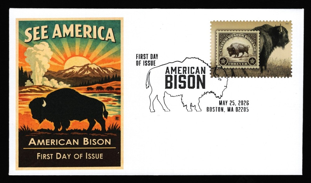 #6098 American Bison, Add-On [2] FDC **ANY 5=FREE SHIPPING**