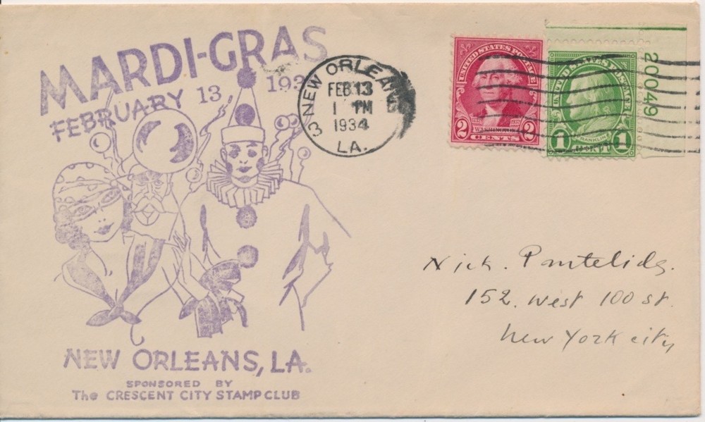 Mardi-Gras 2/13/1934 New Orleans Louisiana Washington & Franklin PL# combo