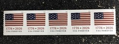 2026USA Forever US 1776 Flag – PNC Plate (#P1111) Coil Strip of 5 (APU)