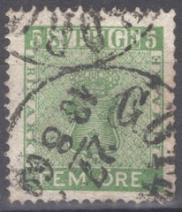 Sweden 6 Used 5o green Coat of Arms National Emblems ZAYIX 100222S93