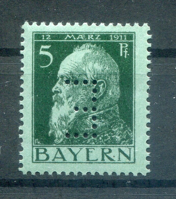 Bayern DIENST 7I Upright Diecut Hole MNH Postfresh (y80285