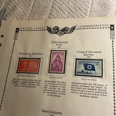 U.S.-(-1956-1957-)-HISTORICAL EVENTS-lot Of 11-Stamps-ON ALBUM PAGE-USED-#30