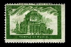 1901 Pan American Exposition BC109 GREEN H TEMPLE OF MUSIC Cinderella Stamp Expo