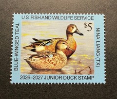 WTDstamps – #JDS34 2026 – Junior Duck Stamp **NINA LIANG** Mint OG NH