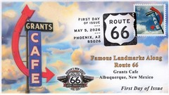 26-181, 2026, Route 66, Complete Set (8 covers), FDC, Pictorial Cancel