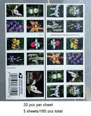 2020 Wild Orchids Booklet Forever Stamps MNH Sc# 5444-5454 – 100 pcs total