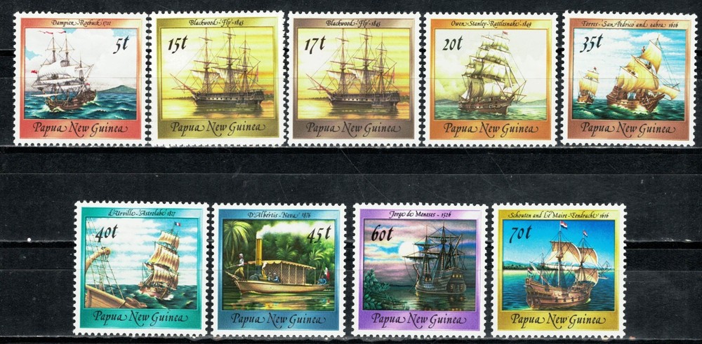 Papua New Guinea Scott 664 ** 676 in MNH Condition – neat selection of OLD SHIPS