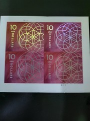 LOT OF (5) 2022 USPS BLOCKS OF 4 FLORAL GEOMETRY 10.00 STAMPS SKU 5755 1/2 PRICE