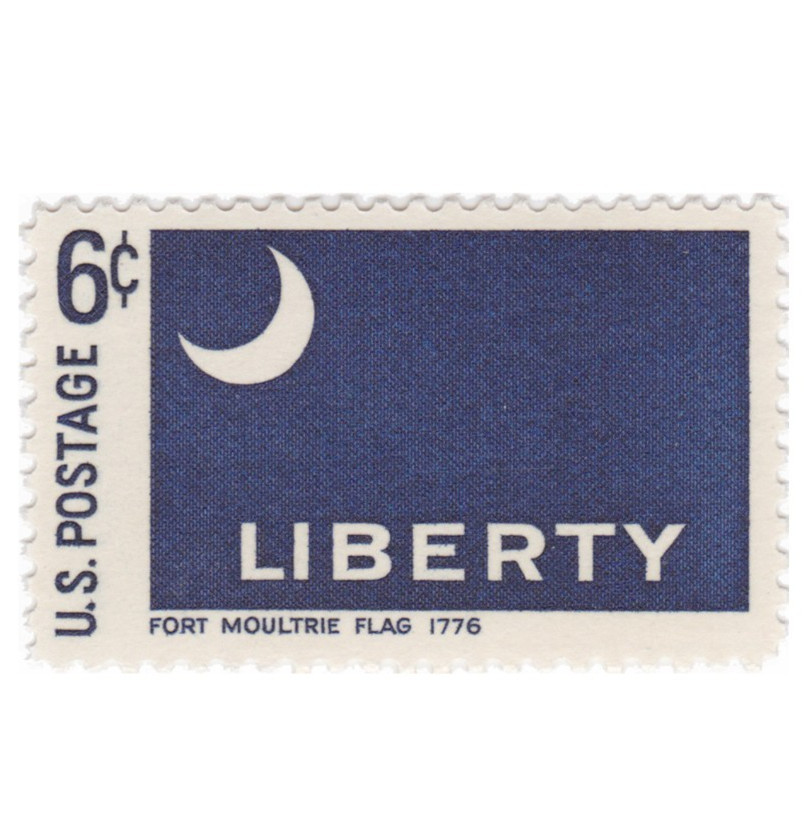 1968 6c Historic American Flags: Fort Moultrie MNH Single Stamp – US Scott #1345