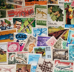 150 Worldwide Stamps -All Different Views & Sizes-Large Medium & Small Stamps