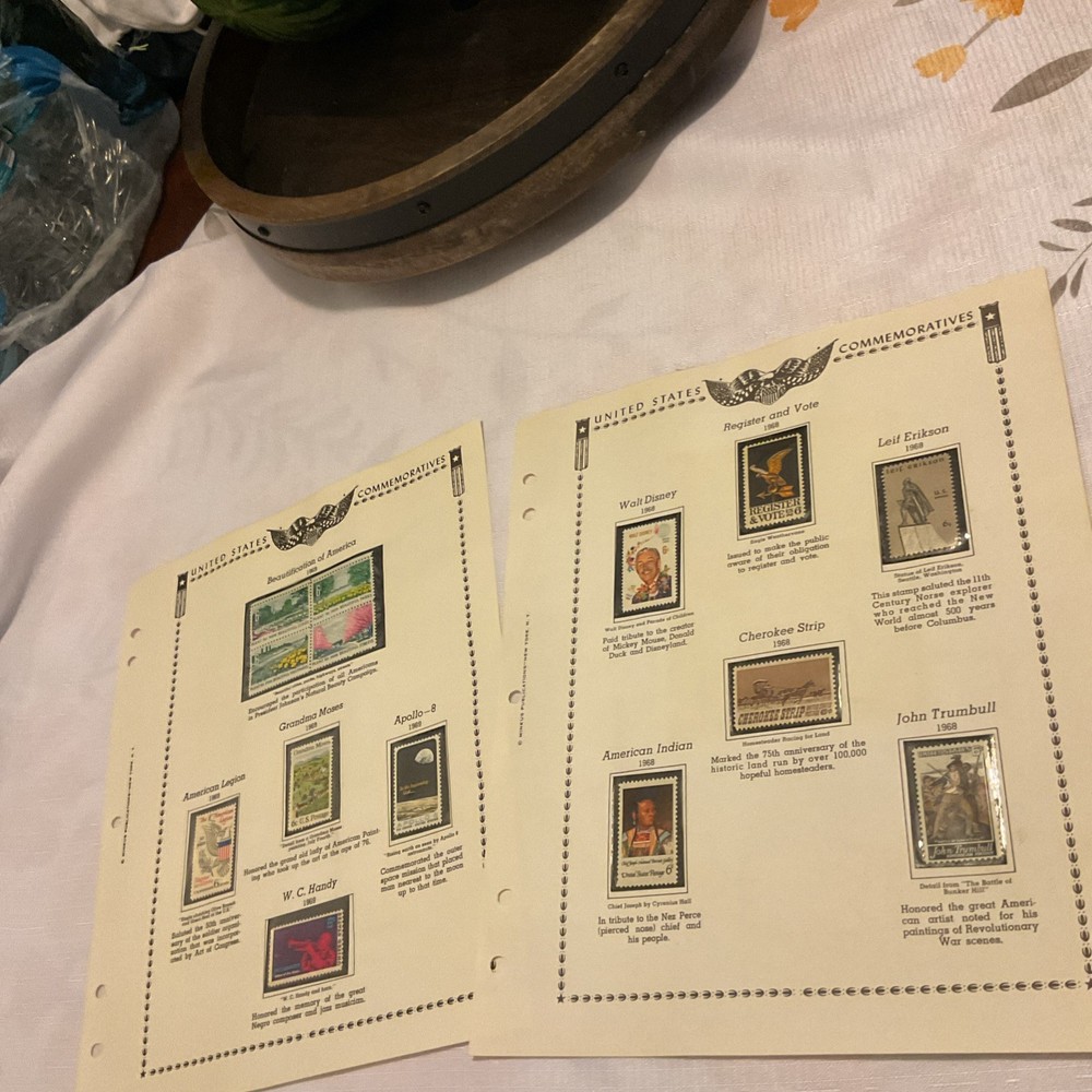 U.S.-(-1968-1969-)-HISTORICAL EVENTS-lot Of 14-Stamps-ON ALBUM PAGE-MINT#30