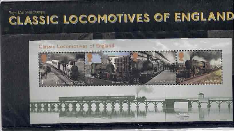 SG. MS3144 2011 Classic Locomotives of England Presentation Pack