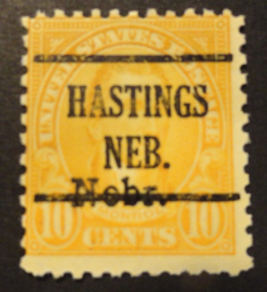 SCOTT #679 ORIGINAL GUM NH HASTINGS, NEBRASKA PRECANCEL STAMP
