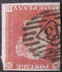 1d Red-brown, rare pl.174, INVERTED wmk, cat £750 upright, ‘LG’. Sg.Spec.B2(1)c.