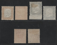 ITALY 1862-1863 SCOTT #19, 20, 21, 32, 33 MINT WITH ORIGINAL GUM MINT HINGED