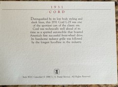 Antique Cars / Their Stamps (First Day Issue) and Discription Of Each Car