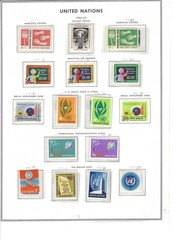 477 United Nations stamps mint from 1971-1997 on album pages all different
