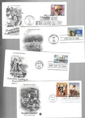 4 1993 Mixed FDC’s;PCS/Art Craft cachets; Country Music/Columbus at Puerto Rico+