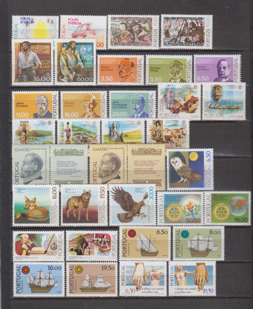 PORTUGAL 1980 COMPLETE YEAR SET MINT NEVER HINGED MNH