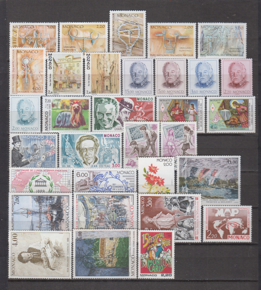 MONACO 1989 YEAR SET MINT NEVER HINGED MNH (SEE 2 PICTURES)