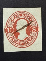 US Scott # UO 29 Used Cut Square 2026 Scott Cat. Value $ 150.00