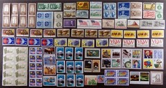 Unused USA Stamp Lot: Vintage US Valid Postage Mix, Original Gum, Blocks Singles