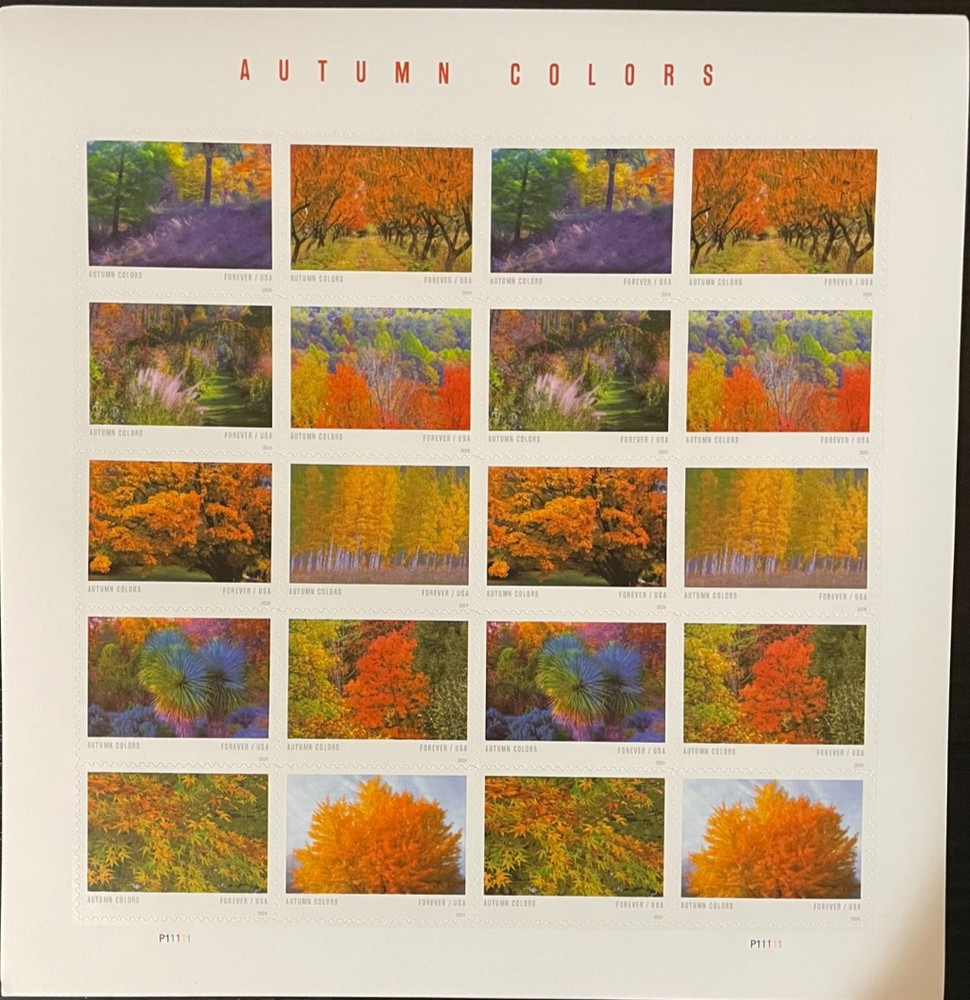 2024 Autumn Colors Stamps – Sheet of 20 – Forever – MNH