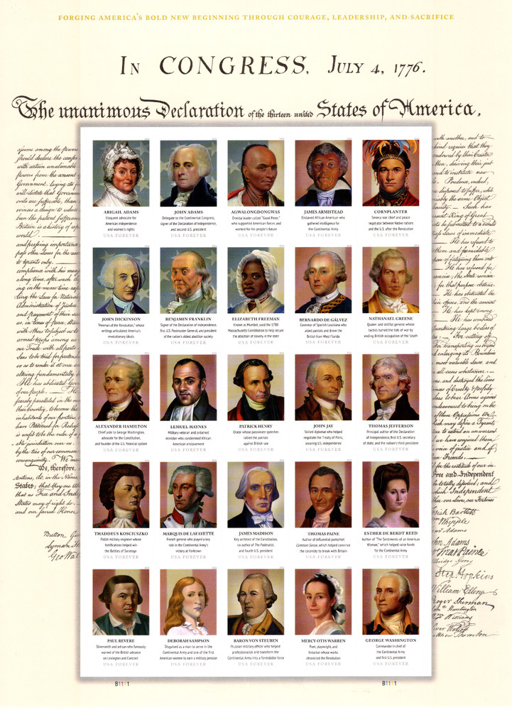 USA 2026 DECLARATION OF INDEPENDENCE 250 ANNIVERSARY,25 FOREVER STAMPS SHEET MNH