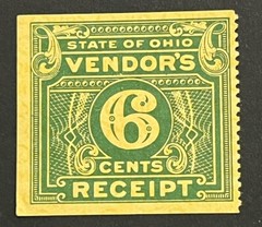 Travelstamps: US Stamps State of Ohio Vendor’s Receipt Tax 6 Cent Mint MNH OG