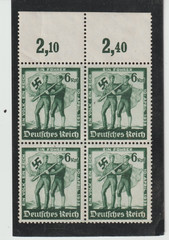 German Scott #485 MNH Block of 4 Reich Swastika WW II : Austria Plebiscite 1938