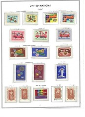 477 United Nations stamps mint from 1971-1997 on album pages all different
