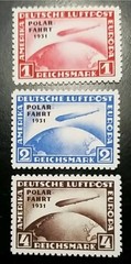 Germany Scott #C40-C42 1931 Polar Flight Graf Zeppelin Stamp Replica Set