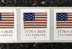 2026USA Forever US 1776 Flag – PNC Plate (#B1111) Coil Strip of 9 APU SPACES