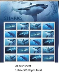 2017 Mint US Sharks Pane of 20 Forever Stamps Scott# 5227a (MNH) – 100 PCS TOTAL