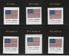 US 2026 Flag Forever Stamp Set of 6 singles